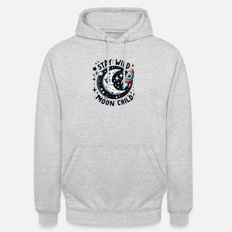 Restez Wild Moon Enfant - Sweat-shirt à capuche unisexe - gris clair chiné