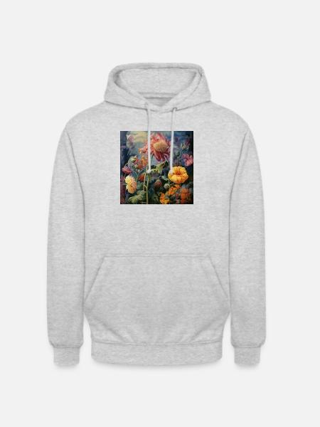 Flowers 1 - Unisex Hoodie - light heather grey