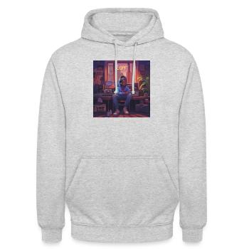 LofiVibes: Designs inspired by lo-fi music - Unisex Hoodie - light heather grey - Front - Alina (178cm) & Michal (187cm)
