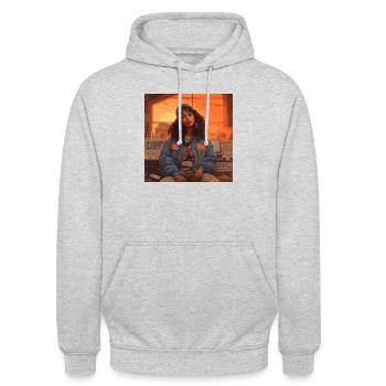 LofiVibes: Designs inspired by lo-fi music - Unisex Hoodie - light heather grey - Front - Alina (178cm) & Michal (187cm)