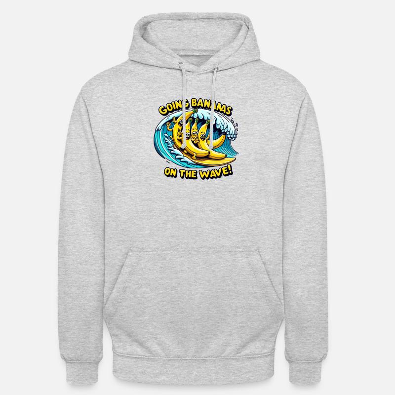Going Bananas on the Wave - Unisex Hoodie - light heather grey