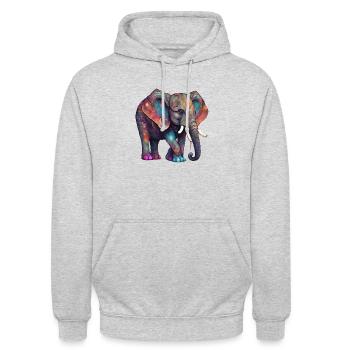 magic elephant - Unisex Hoodie - Hellgrau meliert - Vorne - Alina (178cm) & Michal (187cm)