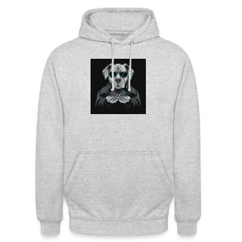 Chien Morpheus - Sweat-shirt à capuche unisexe - gris clair chiné - Devant - Alina (178cm) & Michal (187cm)