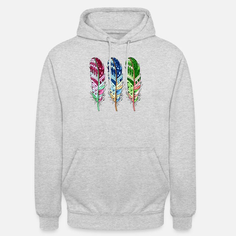 Feder - Unisex Hoodie - Hellgrau meliert