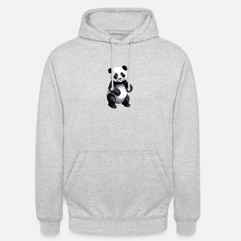 Panda - Unisex Hoodie - Hellgrau meliert