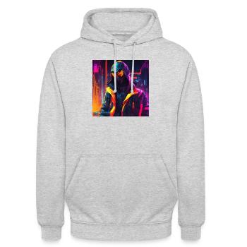 Futuristischer Mann - Unisex Hoodie - Hellgrau meliert - Vorne - Alina (178cm) & Michal (187cm)