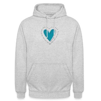 mon cœur - Sweat-shirt à capuche unisexe - gris clair chiné - Devant - Alina (178cm) & Michal (187cm)
