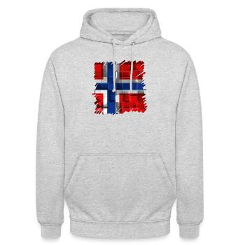 Norwegen Norwegen Flagge Skandinavien Norden Tor Viking - Unisex Hoodie - Hellgrau meliert - Vorne - Alina (178cm) & Michal (187cm)