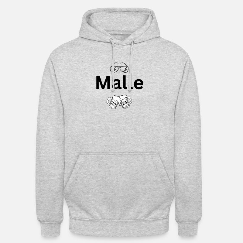 Malle 2024 - Sweat-shirt à capuche unisexe - gris clair chiné