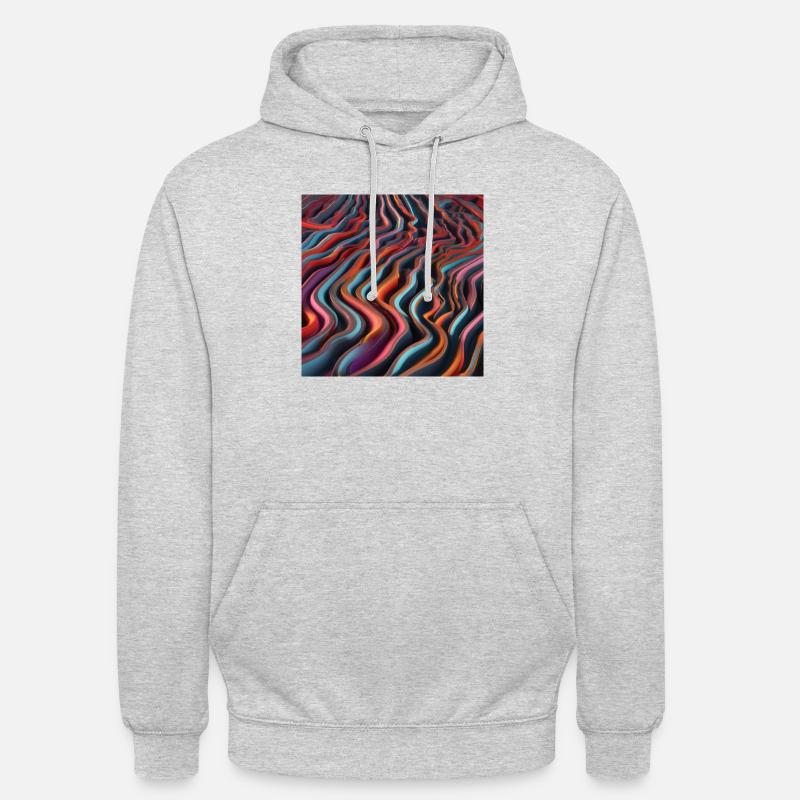 Vagues colorées - Sweat-shirt à capuche unisexe - gris clair chiné