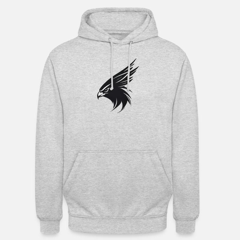 Adler Greifvogel Kopf - Unisex Hoodie - Hellgrau meliert