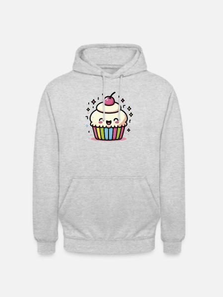 Kawaii Cute Cupcake - Unisex Hoodie - light heather grey