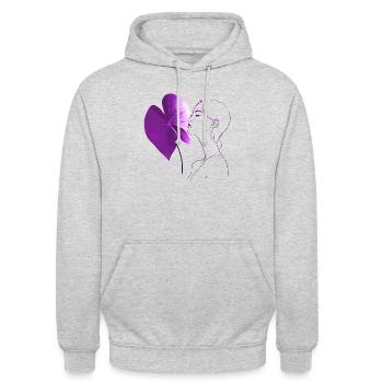 Blumen Frauen Mädchen Mode Design Kunst Weiblicher Stil - Unisex Hoodie - Hellgrau meliert - Vorne - Alina (178cm) & Michal (187cm)