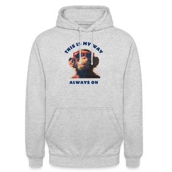 Affe Sonnenbrille Cool Always On - Unisex Hoodie - Hellgrau meliert - Vorne - Alina (178cm) & Michal (187cm)