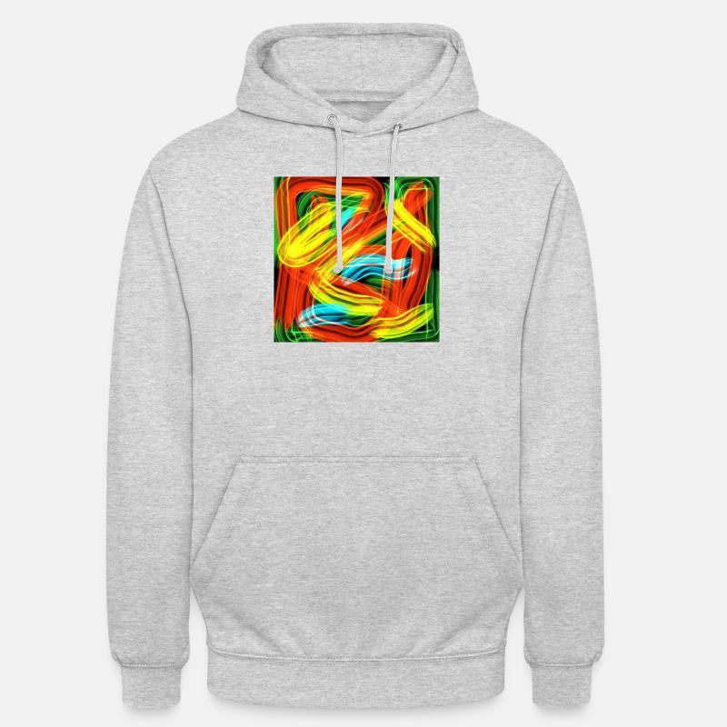 Rayures de couleur - Sweat-shirt à capuche unisexe - gris clair chiné