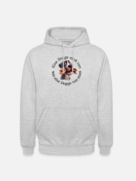 NimmersattDogge - Unisex Hoodie - Hellgrau meliert