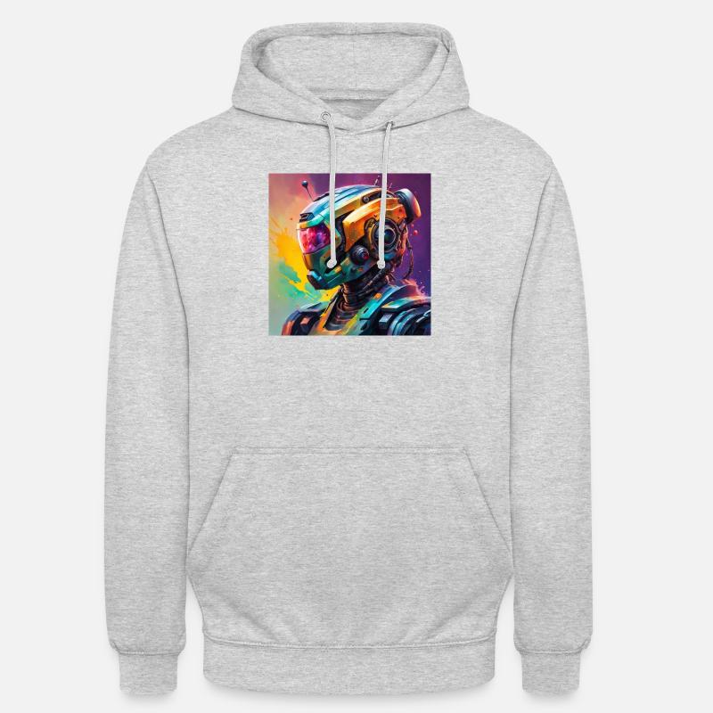 Affiche Cyborg - Sweat-shirt à capuche unisexe - gris clair chiné