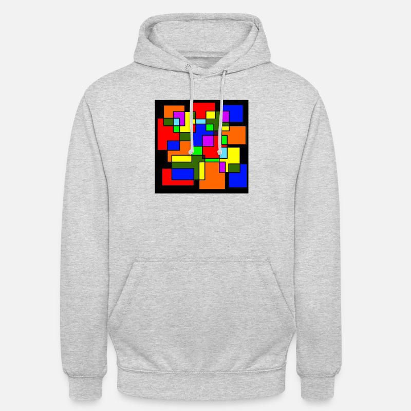 Intersecting colored squares - Unisex Hoodie - light heather grey