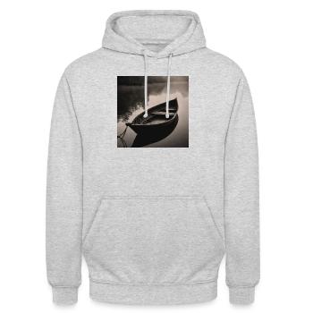 Boot - Unisex Hoodie - Hellgrau meliert - Vorne - Alina (178cm) & Michal (187cm)