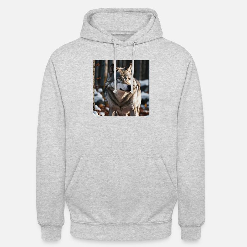 Loup - Sweat-shirt à capuche unisexe - gris clair chiné