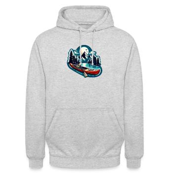 Paddle Boat - Unisex Hoodie - light heather grey - Front - Alina (178cm) & Michal (187cm)