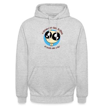 Chaton aux yeux très kawaii - Sweat-shirt à capuche unisexe - gris clair chiné - Devant - Alina (178cm) & Michal (187cm)