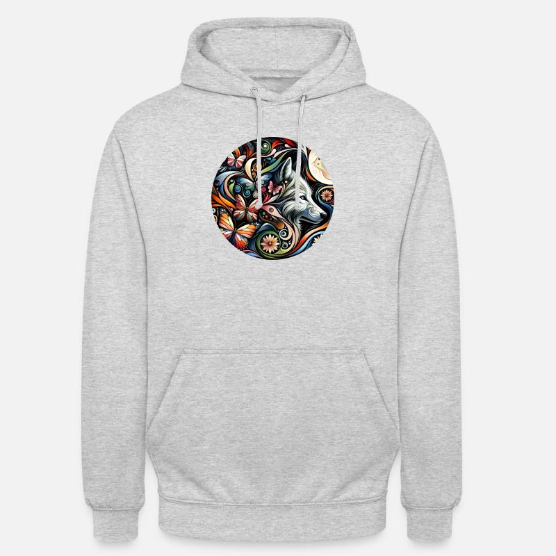 Wolf 1 - Unisex Hoodie - Hellgrau meliert