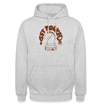 Chess - Get forked - Unisex Hoodie - light heather grey - Front - Alina (178cm) & Michal (187cm)