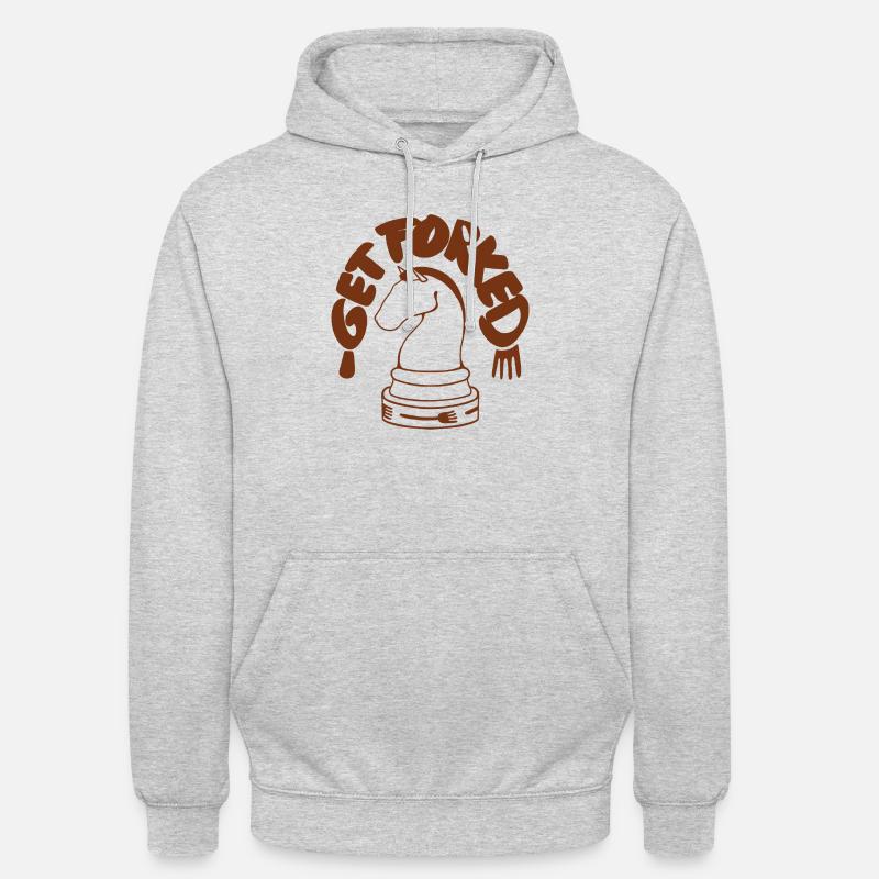 Schach - Springergabel - Get forked - Unisex Hoodie - Hellgrau meliert