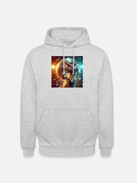 Tanzender Disco Dino - Unisex Hoodie - Hellgrau meliert