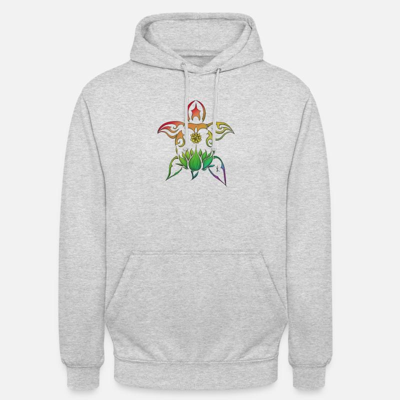 Rainbow Turtle - Sweat-shirt à capuche unisexe - gris clair chiné