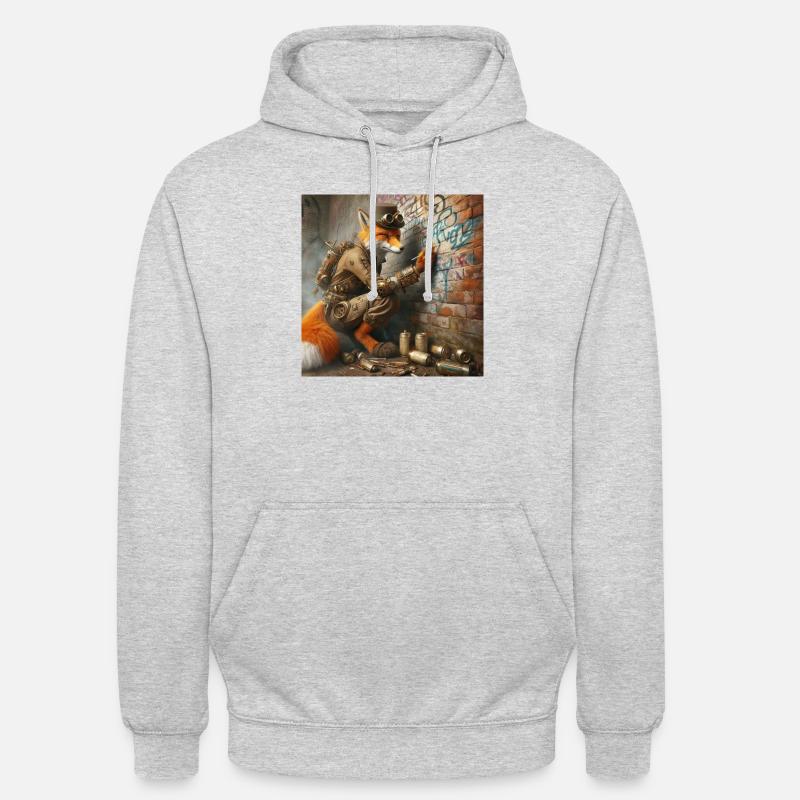 Graffiti de Foxxy - Sweat-shirt à capuche unisexe - gris clair chiné