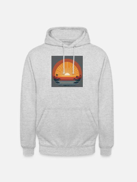 Sunset - Unisex Hoodie - Hellgrau meliert