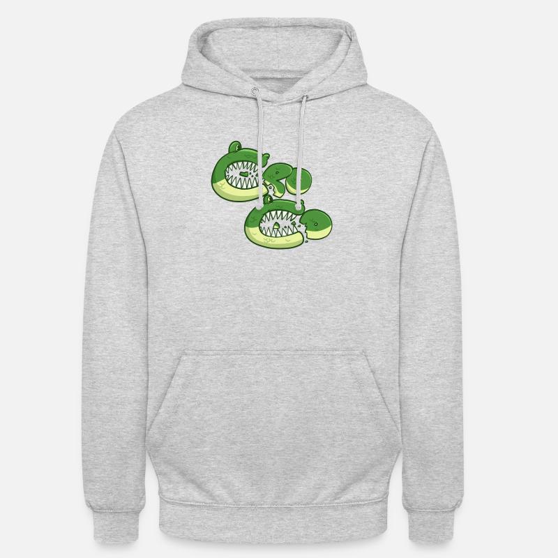 Nälkäinen croc - Unisex-huppari - meleerattu vaaleanharmaa