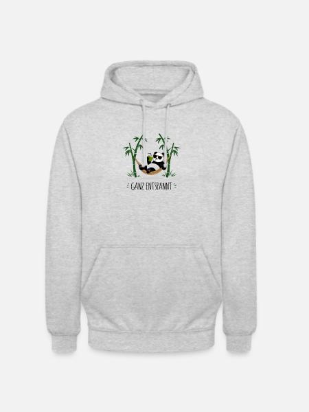 Completely relaxed - Panda - Unisex Hoodie - light heather grey