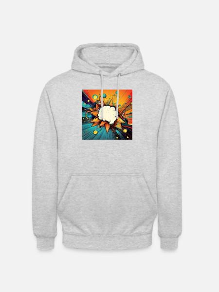 Vibrant Abstract Explosive Cloud Design - Unisex Hoodie - light heather grey