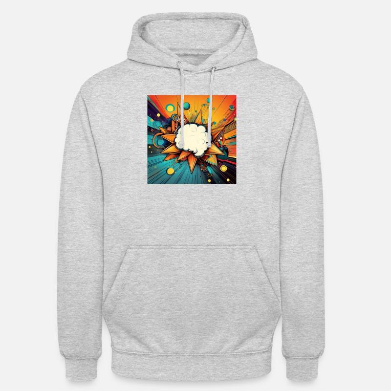 Vibrant Abstract Explosive Cloud Design - Unisex Hoodie - light heather grey