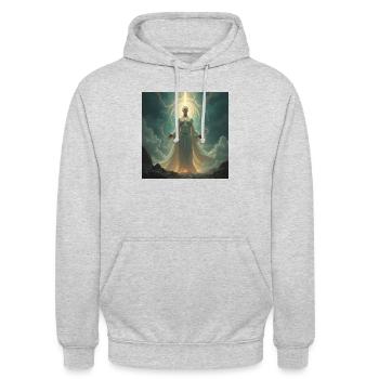 drachenqodeKKKK - Unisex Hoodie - Hellgrau meliert - Vorne - Alina (178cm) & Michal (187cm)