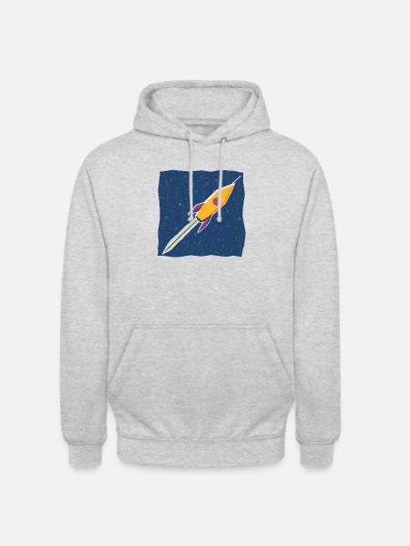 rakete3 - Unisex Hoodie - Hellgrau meliert
