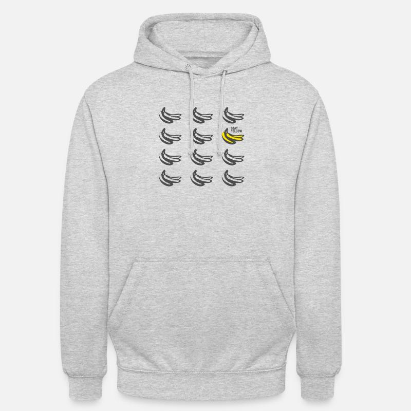 Style banane - Restez jaune - Sweat-shirt à capuche unisexe - gris clair chiné