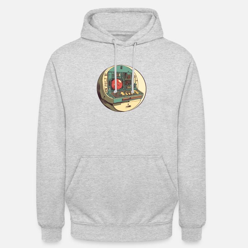 Retro-Computer: Die Anfänge der Technik! - Unisex Hoodie - Hellgrau meliert