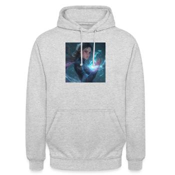 Drachenqode Mai - Unisex Hoodie - Hellgrau meliert - Vorne - Alina (178cm) & Michal (187cm)