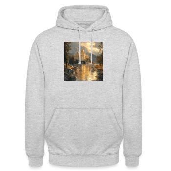 Finnish wealth - Unisex Hoodie - light heather grey - Front - Alina (178cm) & Michal (187cm)