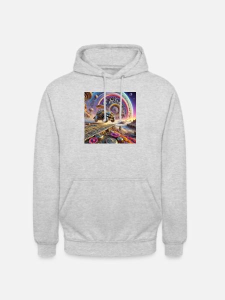 Weltall - Unisex Hoodie - Hellgrau meliert