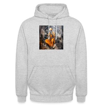dragonqodeMDJ - Unisex Hoodie - light heather grey - Front - Alina (178cm) & Michal (187cm)