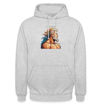 Samson - L’homme le plus fort de la planète - Sweat-shirt à capuche unisexe - gris clair chiné - Devant - Alina (178cm) & Michal (187cm)