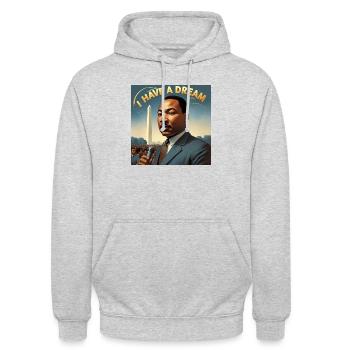 Martin Luther King - Sweat-shirt à capuche unisexe - gris clair chiné - Devant - Alina (178cm) & Michal (187cm)