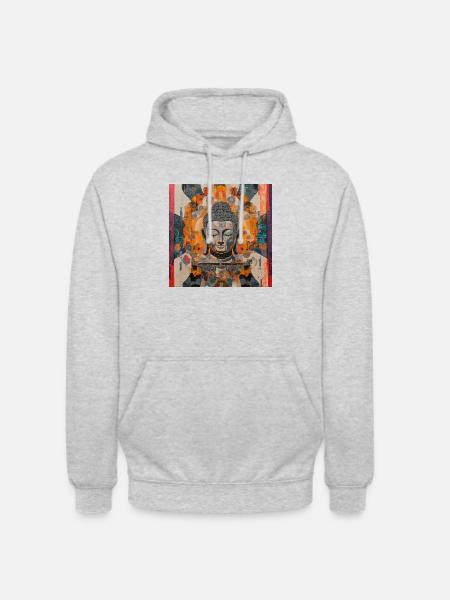 Buddha Enlightenment Mandala - Unisex Hoodie - Hellgrau meliert