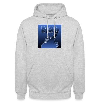 Blue - Unisex Hoodie - light heather grey - Front - Alina (178cm) & Michal (187cm)