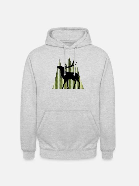 Cerf - Sweat-shirt à capuche unisexe - gris clair chiné